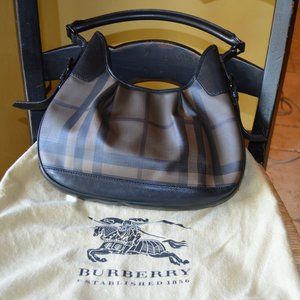 BURBERRY Brooklyn Smoked Nova Check Hobo Purse Bag